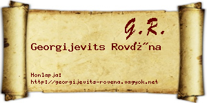 Georgijevits Rovéna névjegykártya